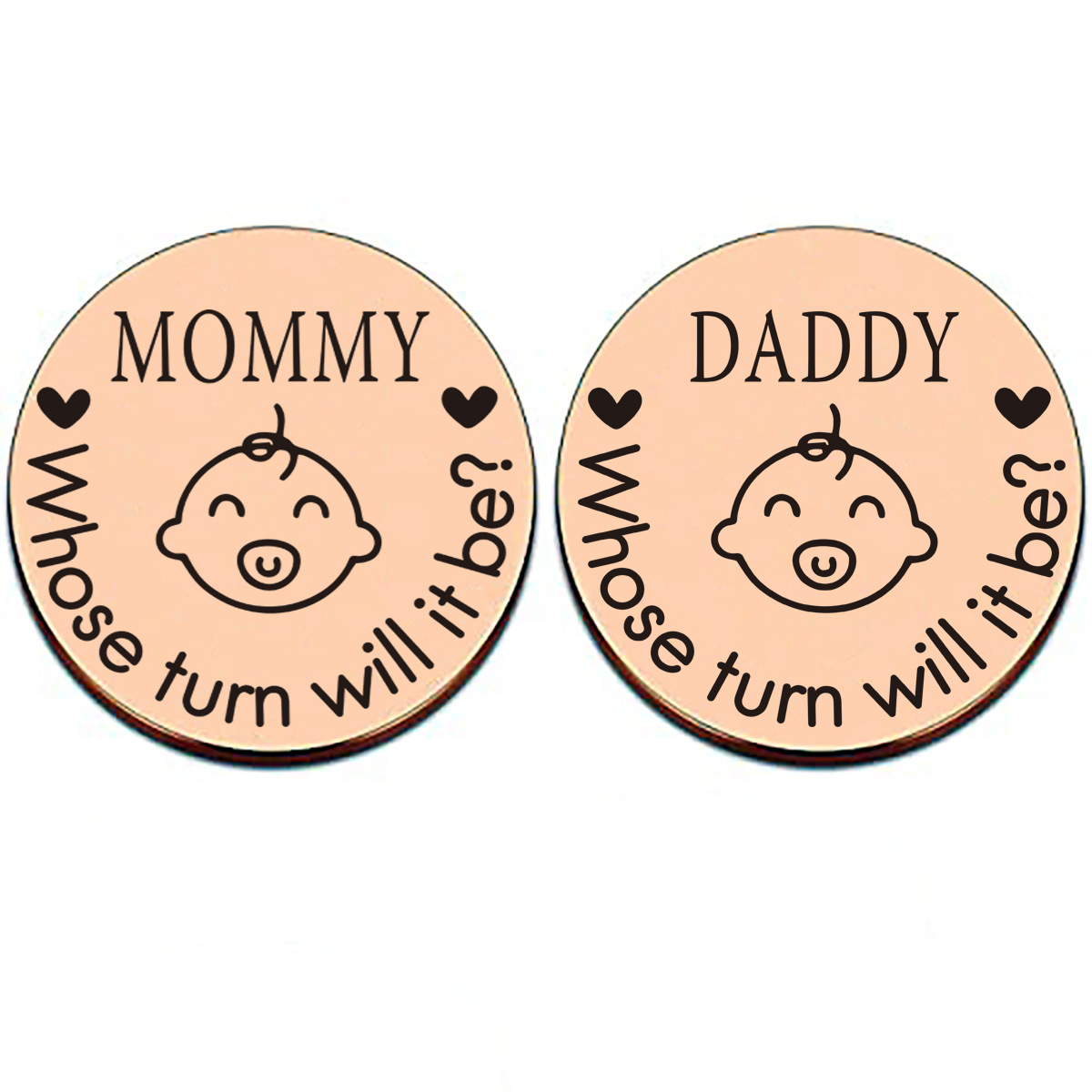 La mamá y el papá deciden moneda conmemorativa Navidad Regalo de Cumpleaños Amazon nuevo bebé padre decisión moneda