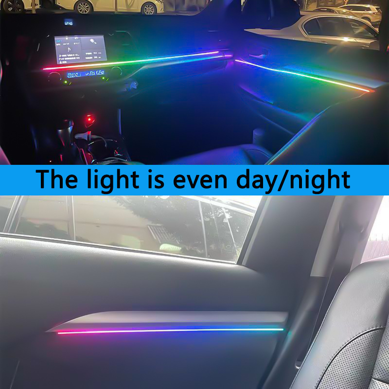 Automóvil todo el vehículo escondido luz de atmósfera universal sin cable roto APP de doble control de luz de atmósfera interior colorida luz decorativa LED