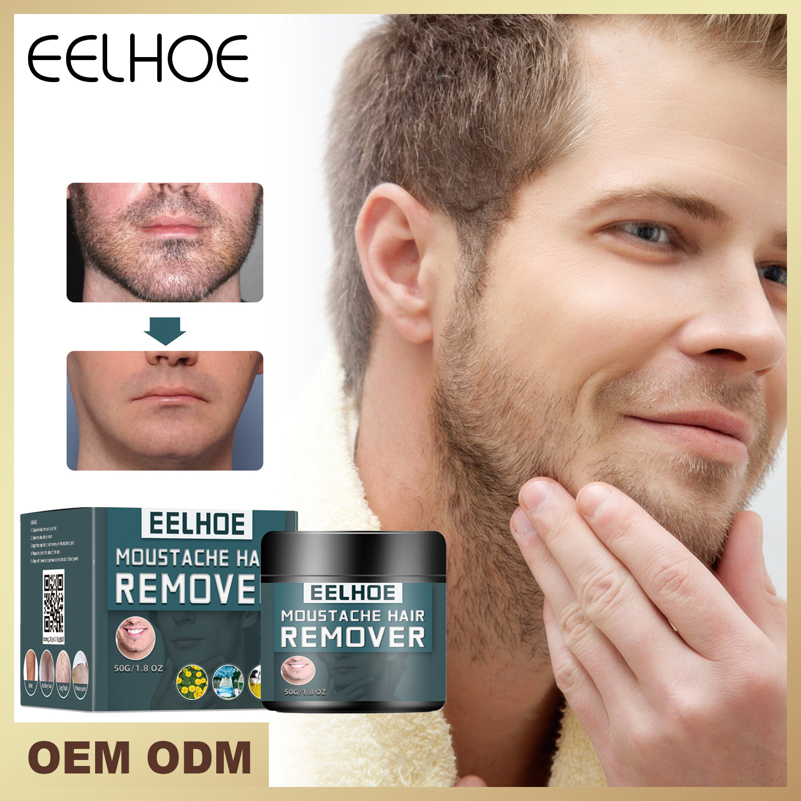 eelhoe men's hair removal cream whole body hair removal wax leg removal hand hair armpit painless fast clean mild non-exciting