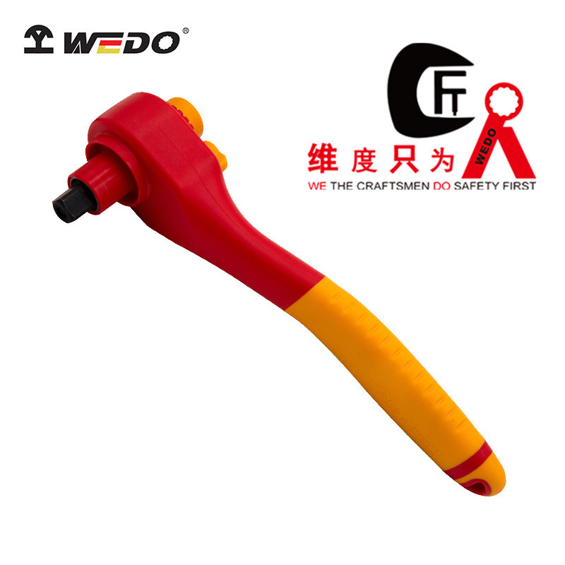 WEDO维度绝缘注塑快脱棘轮扳手耐压1000V电工专用快速套筒扳手