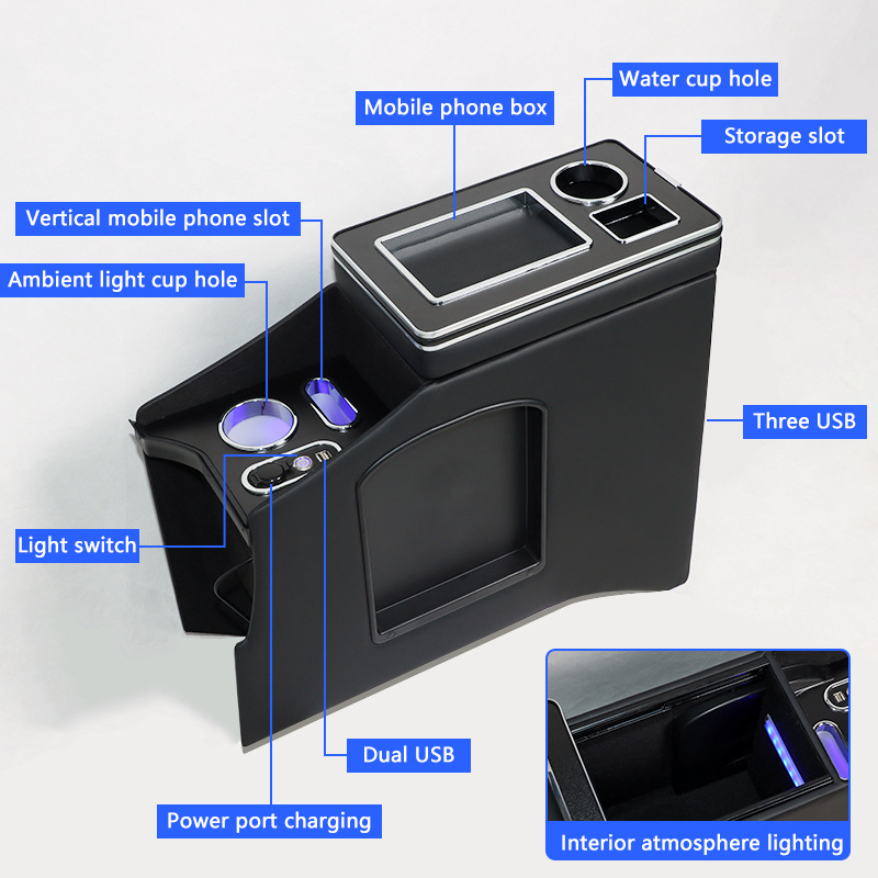 Suitable for Nissan Nv200 Armrest Box Right-Hand Drive Version Central Storage Box Cup Holder Left-Hand Drive Version Center Console Storage Box
