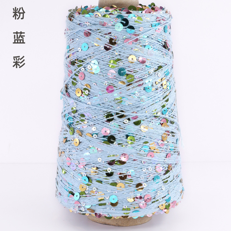 Silk Yue / mano DIY hilo de algodón multicolor brillante 3mm + 6mm sequilla 250 gramos de hilo de aguja de ganchillo