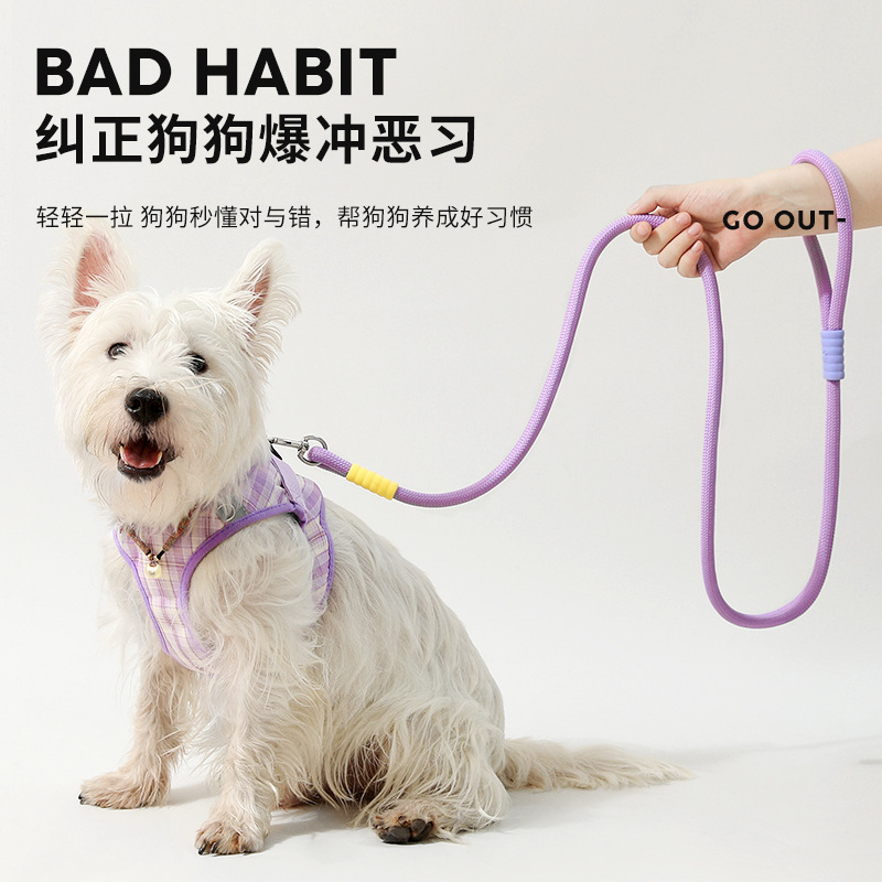 Transfronterizos al aire libre cuerda de tracción de perros cuerda de paseo de perros cuerda redonda multicolor cadena de perros correa de tracción de perros mano cómoda artículos de mascotas