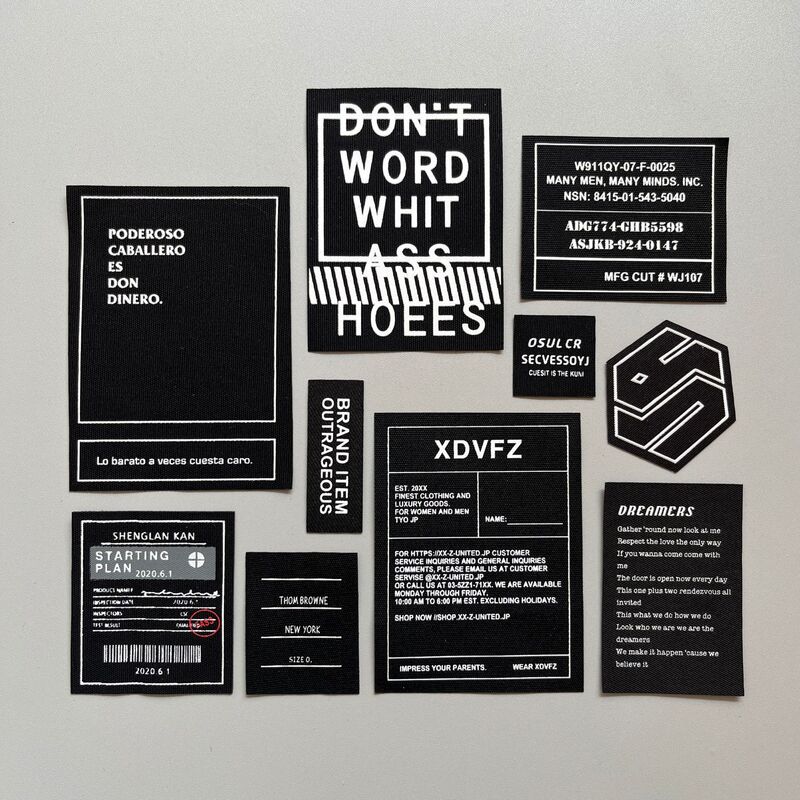 in stock supply screen printing shoes and hats cloth label decorative label clothing accessories fashion exquisite cloth stickers tide brand trademark