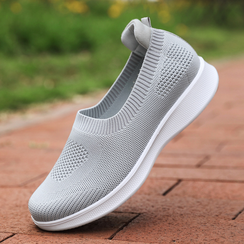 in stock Mesh Shoes Amazon Independent Station AliExpress Running Mother plus size Shallow Mouth Slip-on Women's Shoes