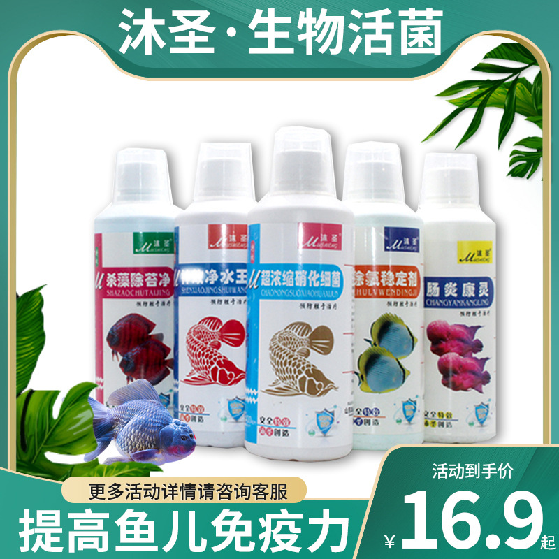 硝化细菌水质稳定剂观赏鱼治疗预防药水养鱼用品黄粉消毒剂净水剂