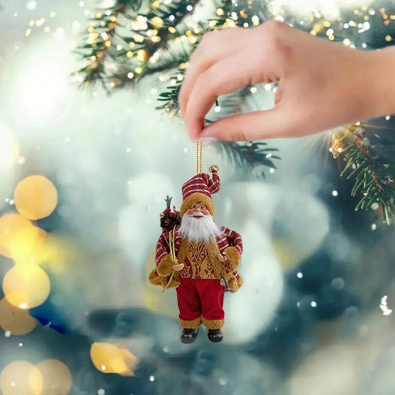 国境を越えた新しいサンタクロースの立ち姿アクリル平面ペンダントクリスマスツリーの小さなペンダントクリスマス装飾品|undefined