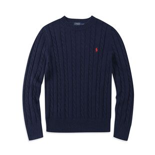Autumn and Winter New Original Standard Paul Woolen Sweater Twist Knitted Long Sleeve Autumn and Winter Casual Solid Color Round Neck Pullover Twist Flower