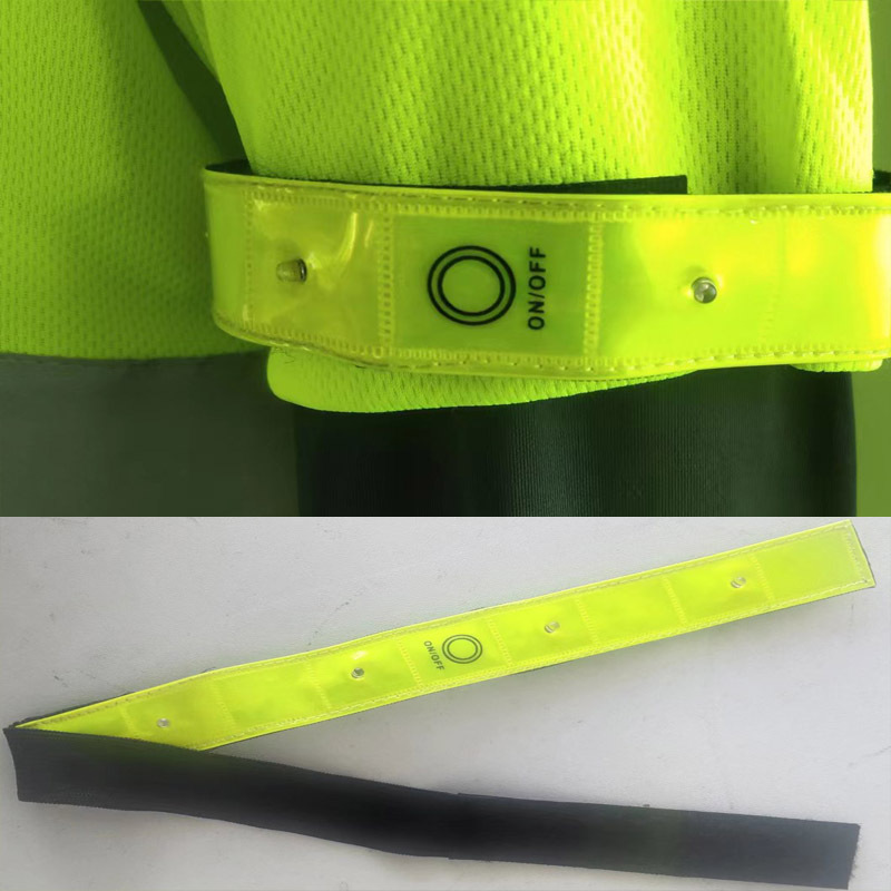 荧光黄反光臂带夜跑骑行专用反光臂带2.5CM宽LED反光安全警示臂带