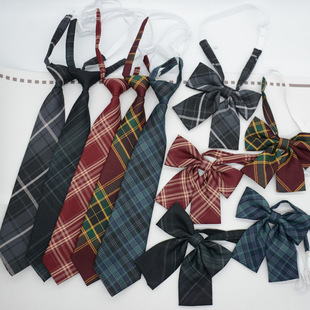 JK tie women's Korean style Japanese college style school uniform uniform accessories plaid graduation photo bow neck flower