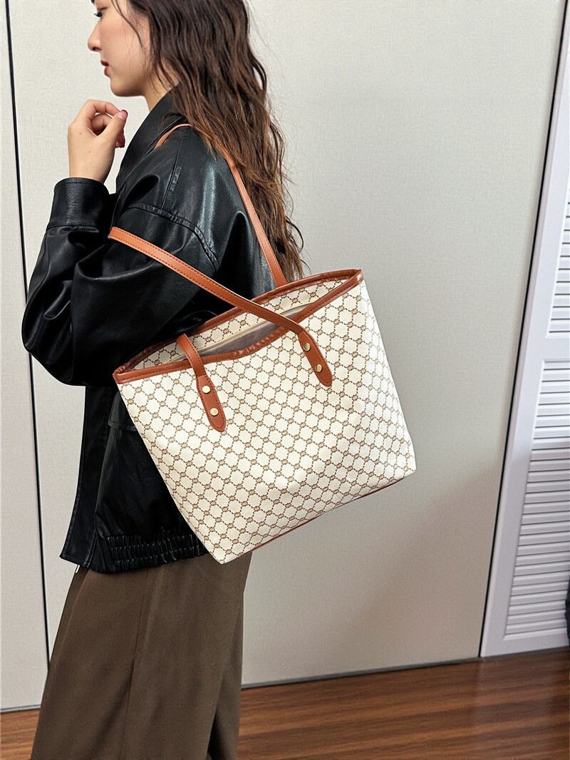Bolsa de mano impresa retro de gran capacidad para mujeres 2026 nueva bolsa de hombro de viaje caliente de moda bolsa de mano versátil