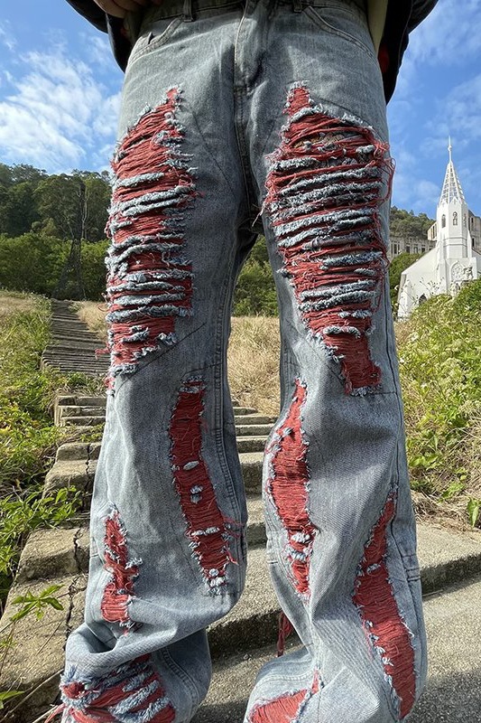 Ripped Straight-leg Jeans