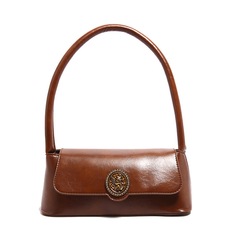 Bolsos retro de estilo extranjero para mujeres otoño y invierno 2024 nuevo estilo de moda bolsas de brazo de diseño de nicho bolsas de hombro
