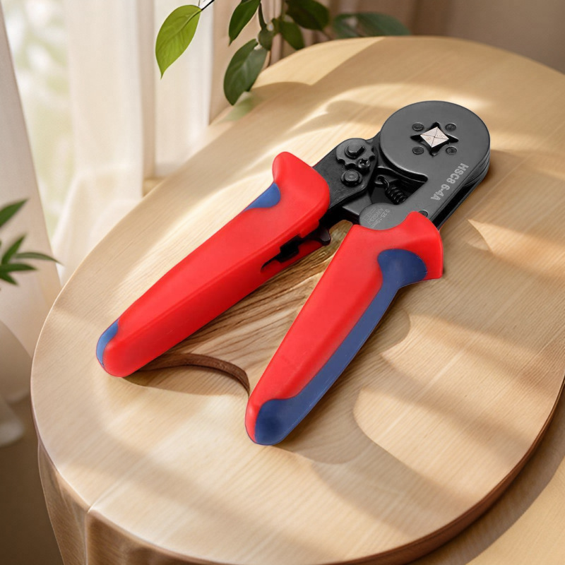Quadrilateral pliers tube type pier crimping pliers HSC8 6-4 pin terminal crimping cold terminal crimping pliers red