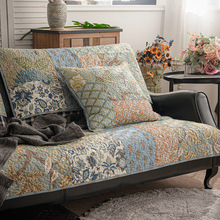 M1外贸美式乡村沙发垫子简约全棉沙发套罩巾欧式田园布艺坐垫1