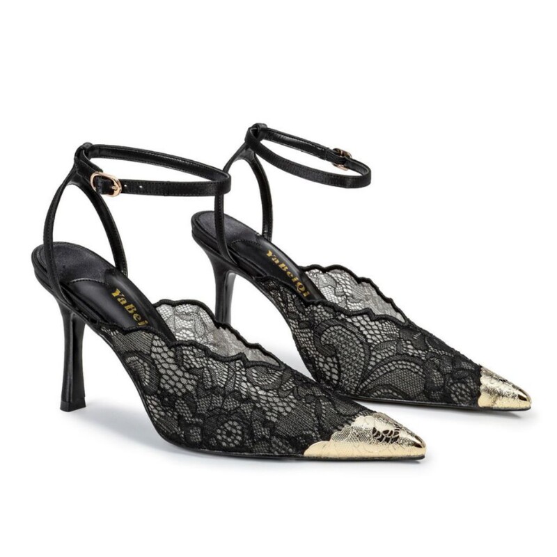 26 Spring and Summer New Fairy-Style Ultra-High-Heeled Gold Pointed-Toe Lace Women's Shoes, Sexy and Elegant Stiletto Wedding Shoes