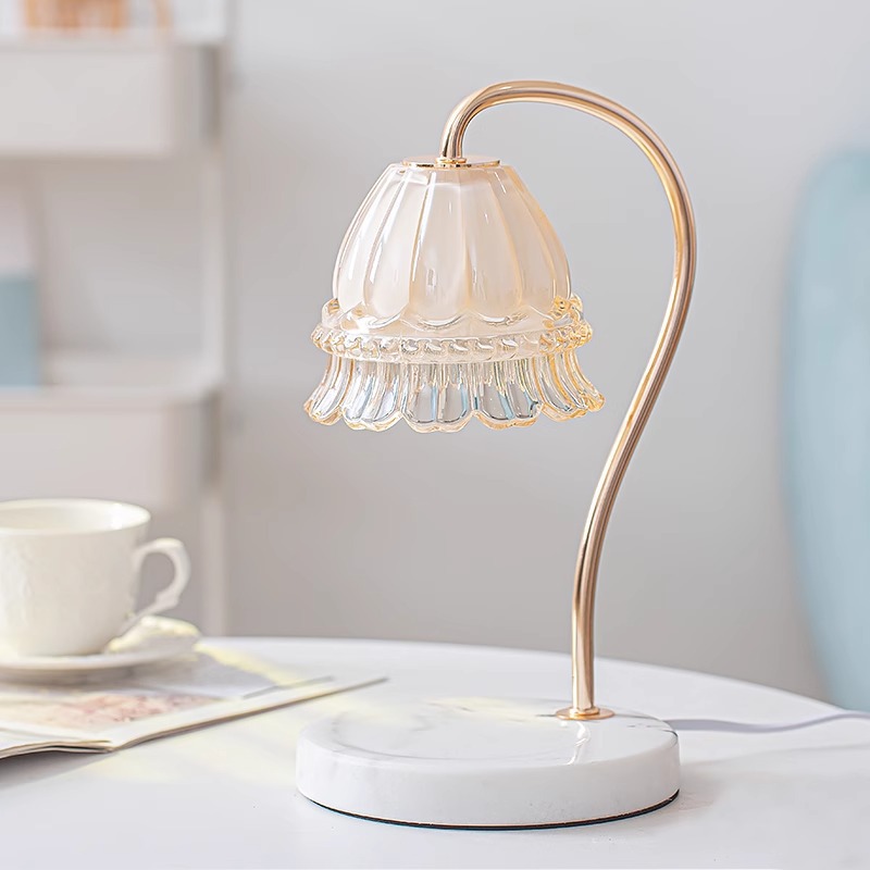 Luz de cera de aromaterapia GUXEA, lámpara de noche americana moderna francesa, regalo de cumpleaños, lámpara de mesa de fragancia sin fuego
