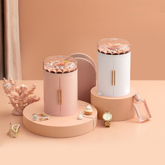 Self-designed light luxury jewelry necklace dual opening transparent flower sight jewelry box, five-layer large capacity ring storage box