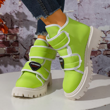 女王范厚底保暖黑色雪地靴女2025年新款冬季魔术贴潮流粗跟马丁靴