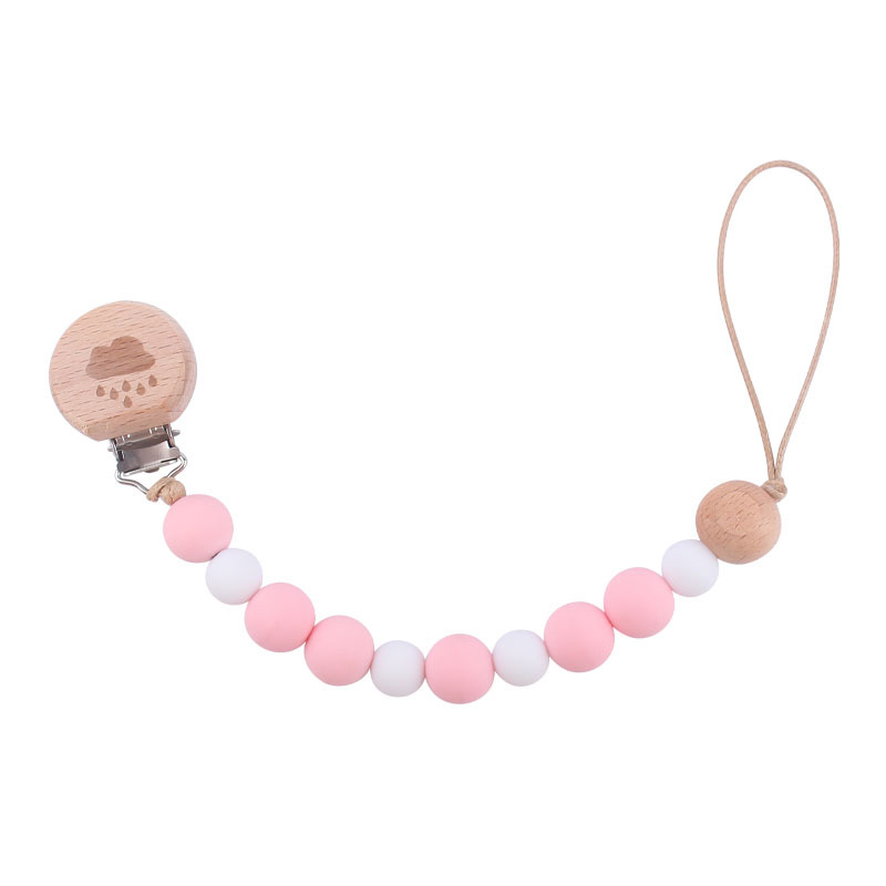 Bebé de dibujos animados animal clip de haya calmante bebé animal mordedor pulsera mordedura pegamento pezón anti-caída traje de cadena