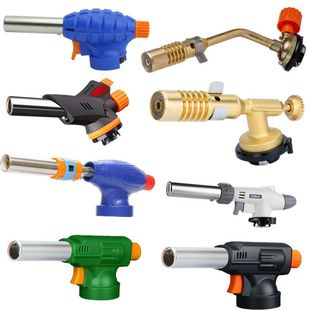 Flame Gun Cassette Gas Tank Spray Gun Head Pig Hair Baking Welding Gun Igniter Blowtorch Household Portable Flamethrower