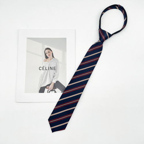 Fashion striped jk tie women's shirt accessories college style dk men's knot-free casual Japanese school uniform student trendy style