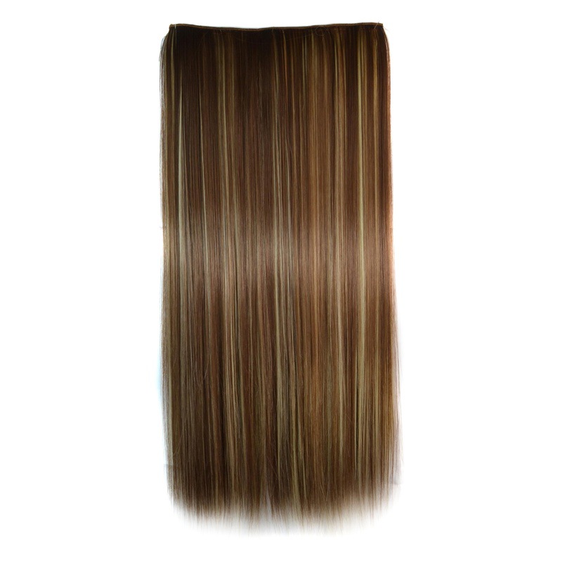 European and American wig female long straight hair extension piece one piece five clip wig clip hair chemical fiber hair curtain factory outlet