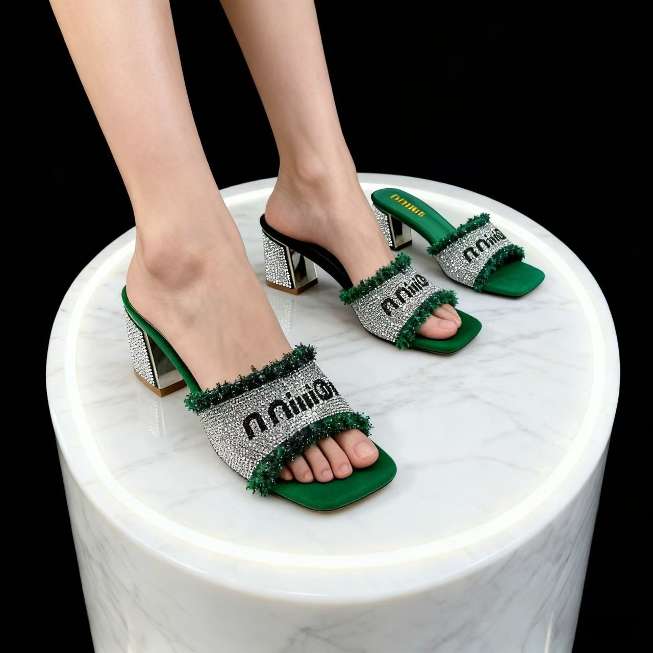 High-heeled Flip-flops, Slip-on For Outdoor Wear, 2025 New Model, Ultra-high Women's Shoes With Chunky Heel_vogvips.com