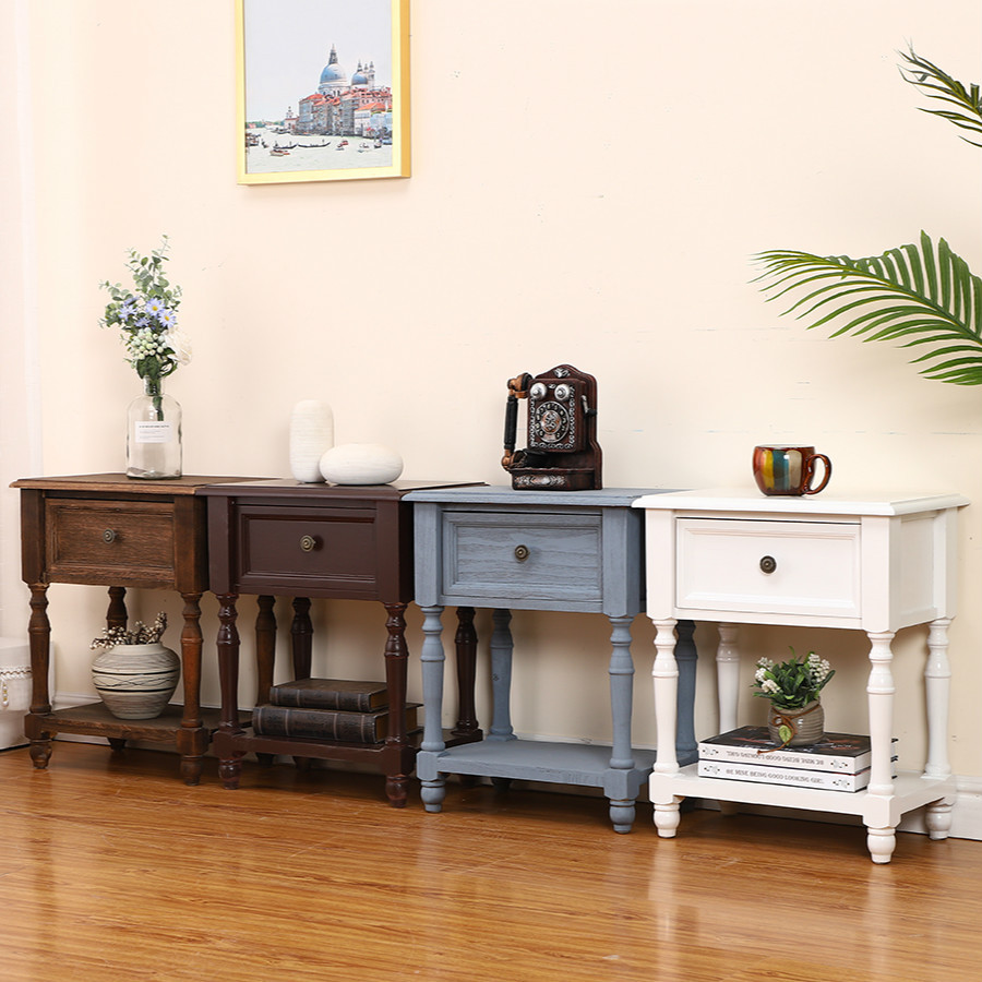 Cross-Border americano retro armario de almacenamiento de madera dormitorio nórdico Hotel armario sub-fabricante pecho de cajones mesita de noche