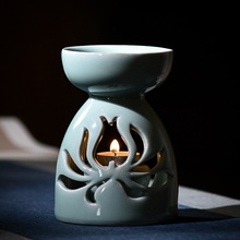 陶瓷香薰炉 家用卧室室内创意熏香陶瓷镂空摆件香薰灯精油炉蜡烛