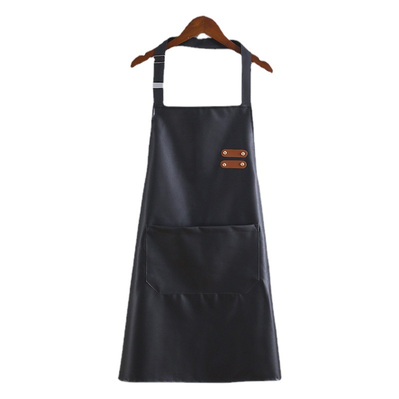 Moda nueva de cuero PU delantal de las mujeres de cuero suave a prueba de aceite impermeable de los hombres de gama alta de la cintura cocina cocinero trabajo