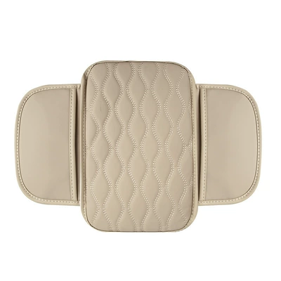 Armrest box pad – Universal Car Memory Foam Armrest - side-pocket-beige
