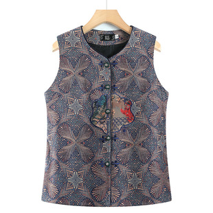 Old Lady's Spring and Autumn Vest Outer Wear Grandma's Waistcoat Middle-aged and Elderly Mother's Vest New Old Lady's Spring Wear Vest