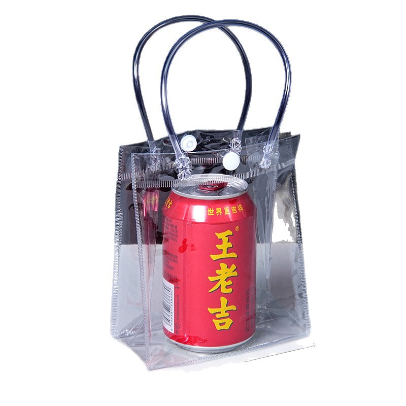 PVC透明伴手礼袋定制红酒手提袋塑料按扣化妆品袋摆摊现货袋子|undefined