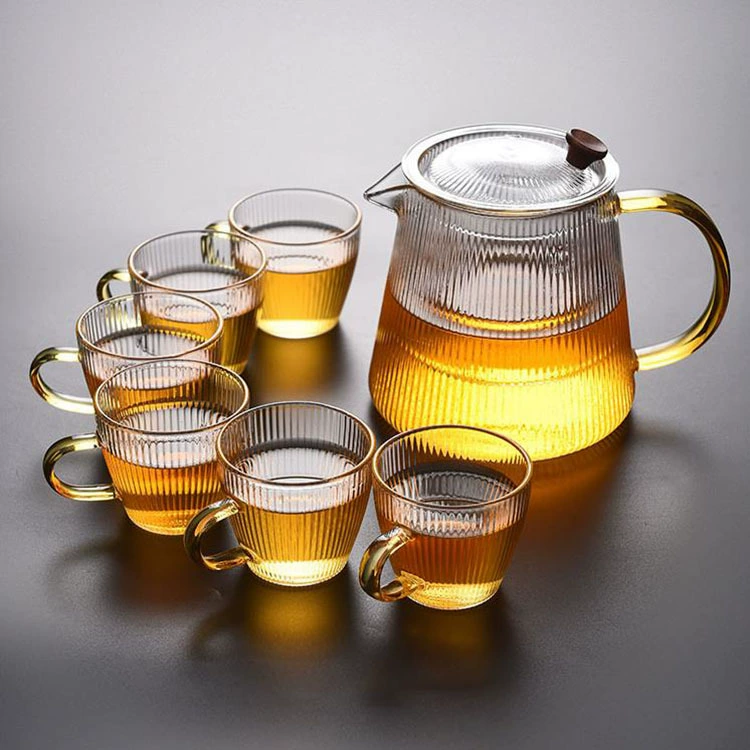 Glass teapot, set, filter, capacious tea