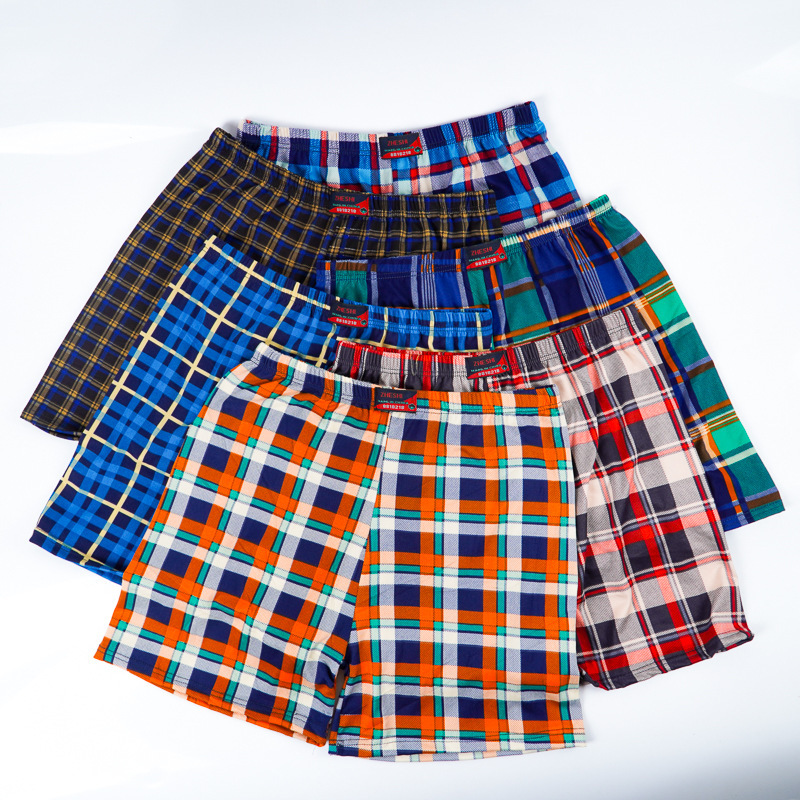 Cross-Border E-Commerce Men's Knitted Cotton Underwear Loose Boxer Briefs Large Size High-Waisted Sleep Shorts Four-Corner Briefs Cross-Border E-Commerce Men's Knitted Cotton Underwear Loose Boxer Briefs Large Size High-Waisted Sleep Shorts Four-Corner Briefs
