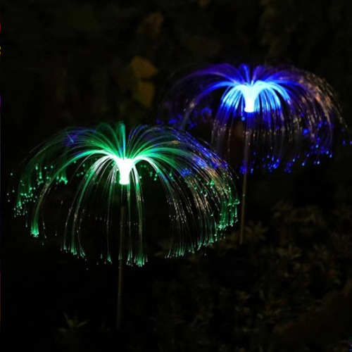 Cross-border solar fiber jellyfish light outdoor courtyard colorful glowing reed lamp garden landscape decoration atmosphere lamp