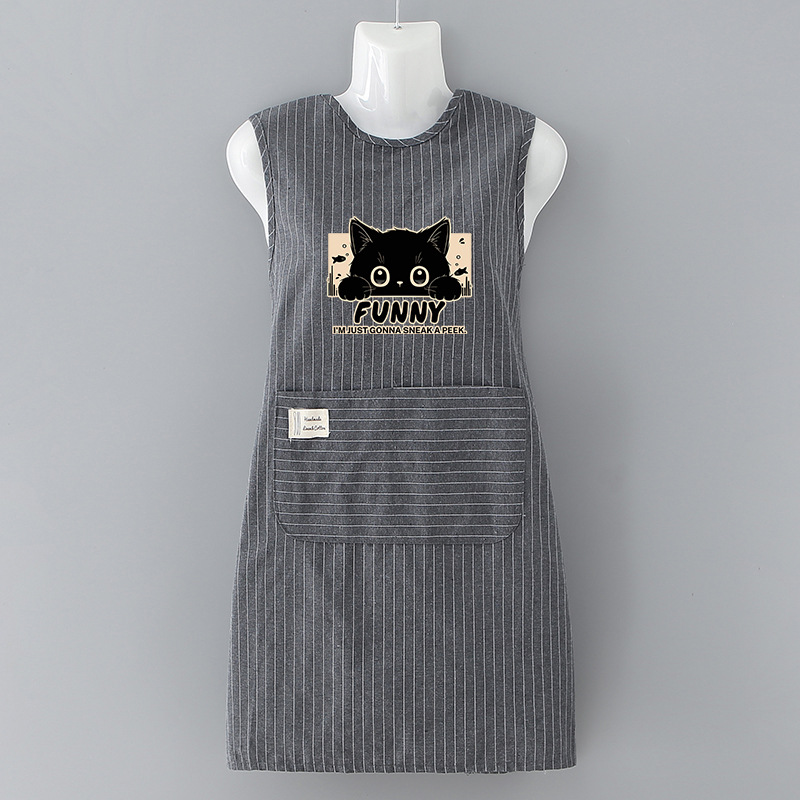 ZJ701 검은 고양이 [회색] 양복 조끼 순면 세로 패턴