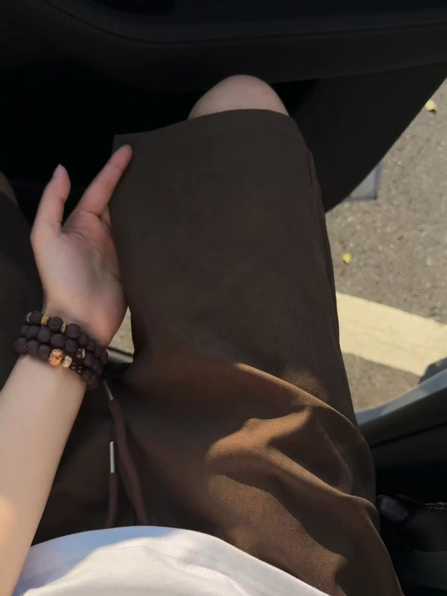 Brown American Retro Shorts Boys Summer New Loose Wide Leg Pleated Dark Pattern Vintage Casual Pants_viptrois.com
