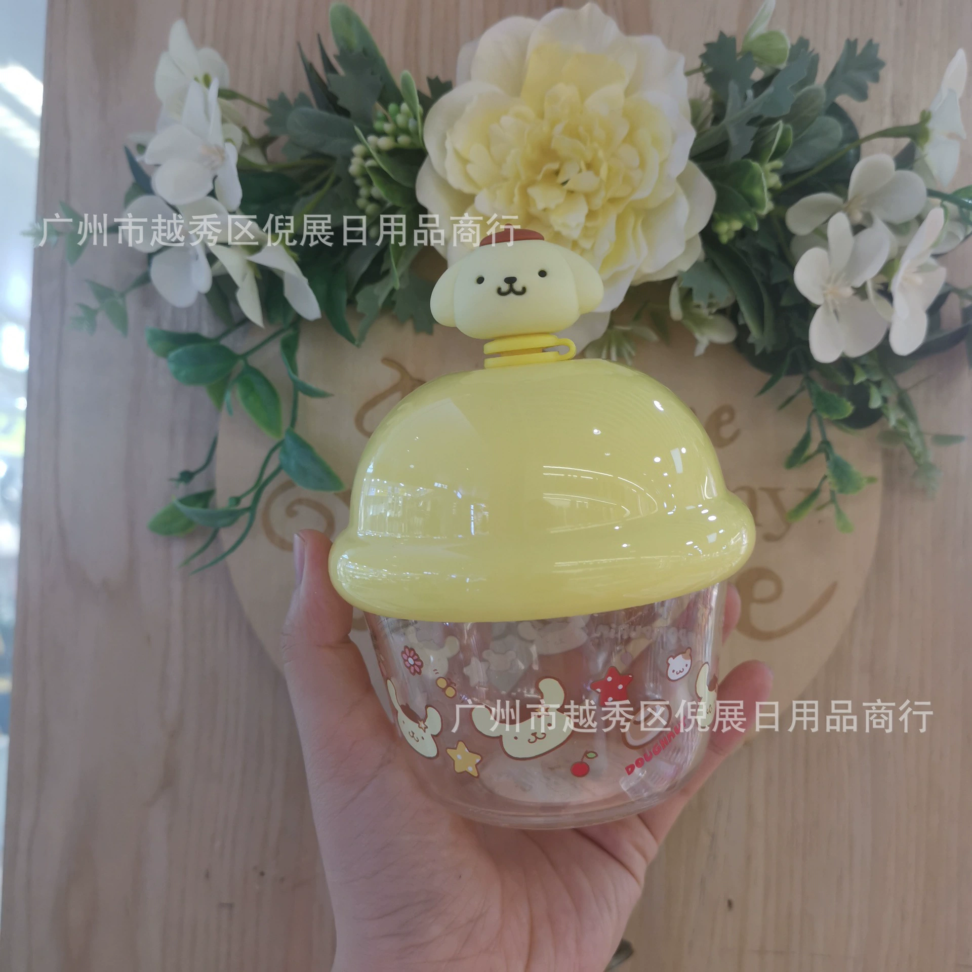 Sanrio, cute high quality glass, handheld capacious straw