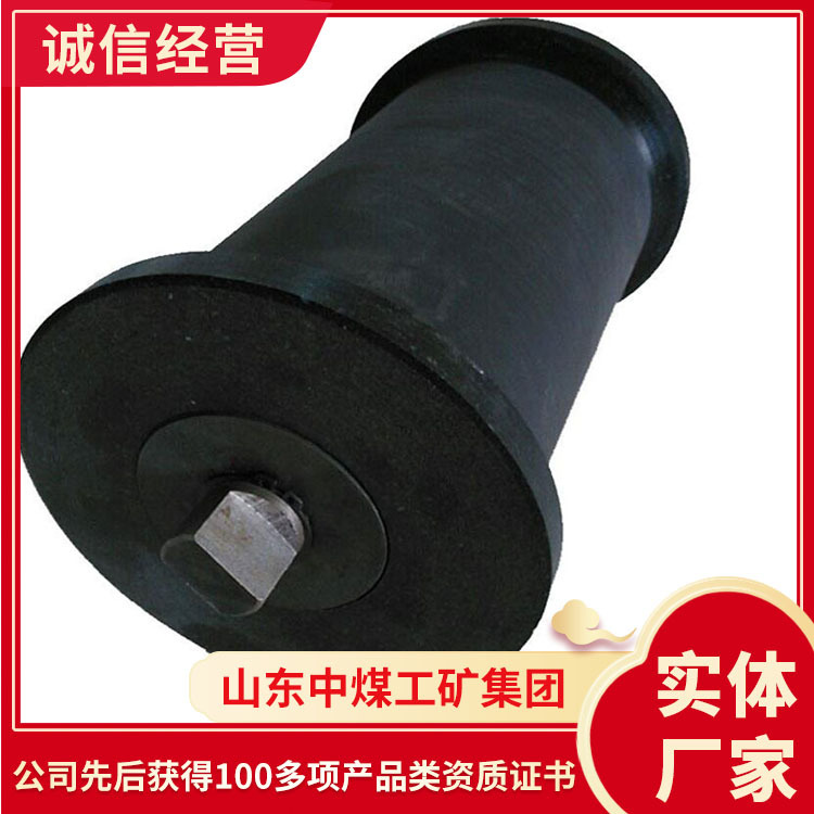 橡胶地辊结构原理矿山斜井井筒提升托起钢丝绳橡胶地滚