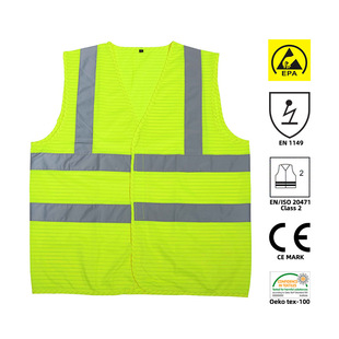 EPA anti-static reflective vest EN1149 fluorescent vest ESD carbon fiber antistatic paper pharmaceutical electronics factory