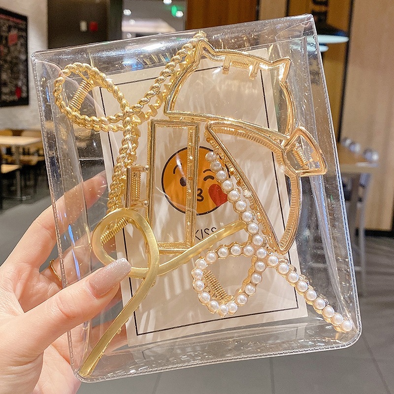 Internet celebridad clip de metal grande clip de tiburón japonés y coreano elegante temperamento espalda Cabeza pelo agarre de alto grado horquilla tocado