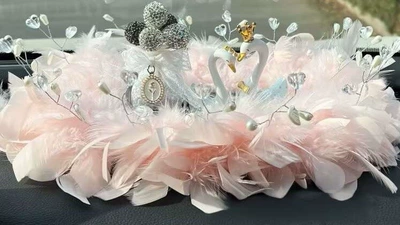 Car ornaments Velvet - 58-diamond-ball-bottle-anti-slip-mat-swan