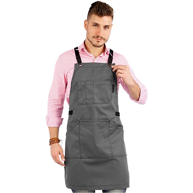 Amazon estilo coreano Denim delantal logotipo personalizado barista hornear leche tienda de té manicura ropa de trabajo delantal de lona