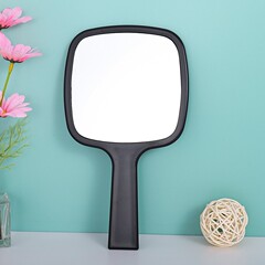 Supermarket Portable Makeup Mirror Handheld Mirror for Touch-up with LOGO Printing, Handheld Small Mirror Wholesale High-Definition Handle Mirror