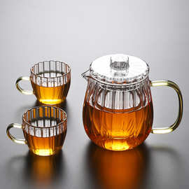加厚耐热玻璃茶壶茶水分离过滤泡茶器花瓣煮茶壶创意茶具