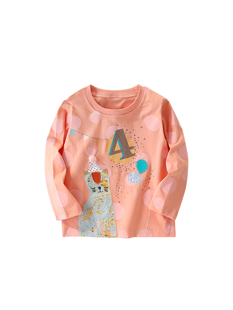 Malwee camiseta de niñas otoño y invierno nueva camiseta de cuello redondo de estilo extranjero Europa y América para niños de media edad Casual camiseta de manga larga para niños