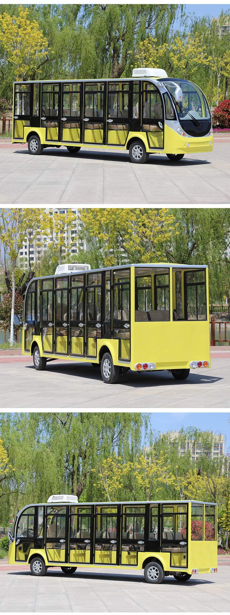 Electric Sightseeing Vehicles for Parks and Factories, Fully Enclosed Sightseeing Vehicles for Tourist Areas, Four-Wheel Electric Sightseeing Vehicles