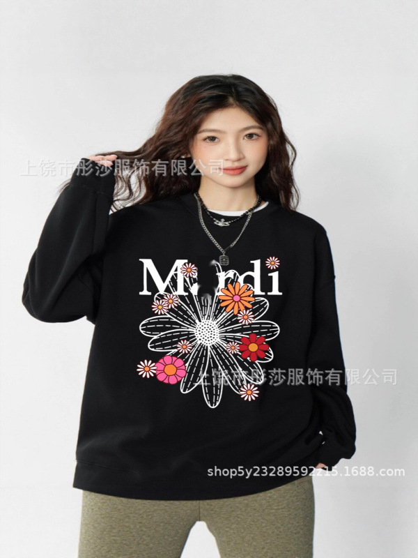 2025新款时尚韩国Mrdi卫衣金高银明星同款小雏菊多花腊肠狗上衣|undefined